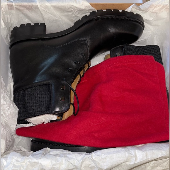 Christian Louboutin Black and Red Men's Boots - Picture 1 of 9
